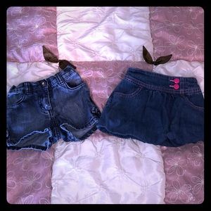 Crazy 8 denim skirt and denim shirt size 12-18 m